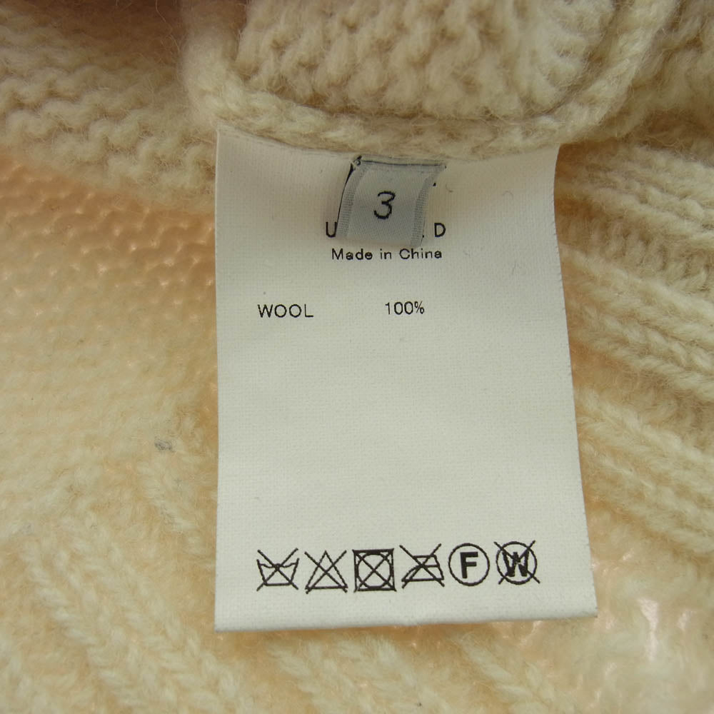 UNUSED アンユーズド US1925 3g crew neck damage knit クルーネック ダメージ加工 ニット ベージュ系 3【中古】