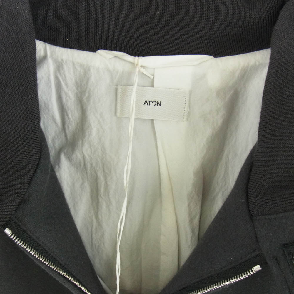ATON エイトン 7074635 SUPER 160S DOUBLE SAXONY HARRINGTON JACKET ハリントン ジャケット ダークグレー系 04【中古】