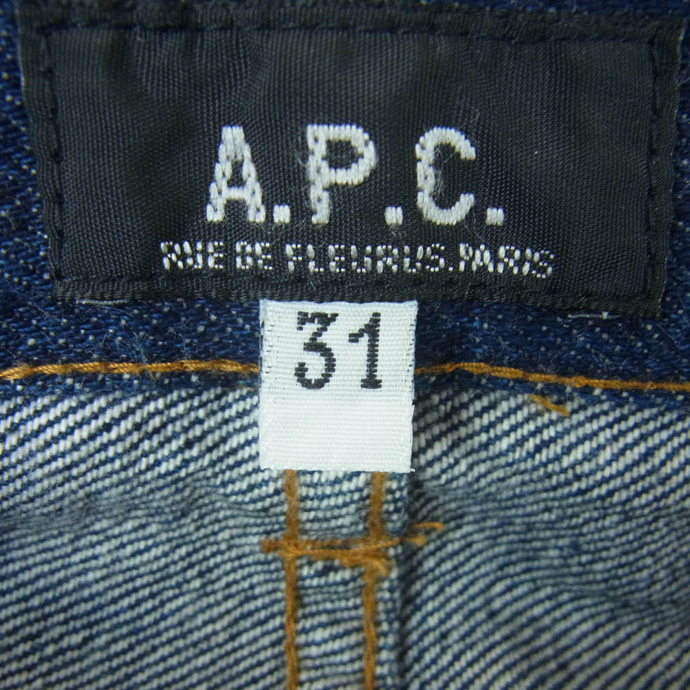 A.P.C. アーペーセー セルビッチ ボタンフライ デニム パンツ ジーンズ コットン 日本製 インディゴブルー系 31【中古】