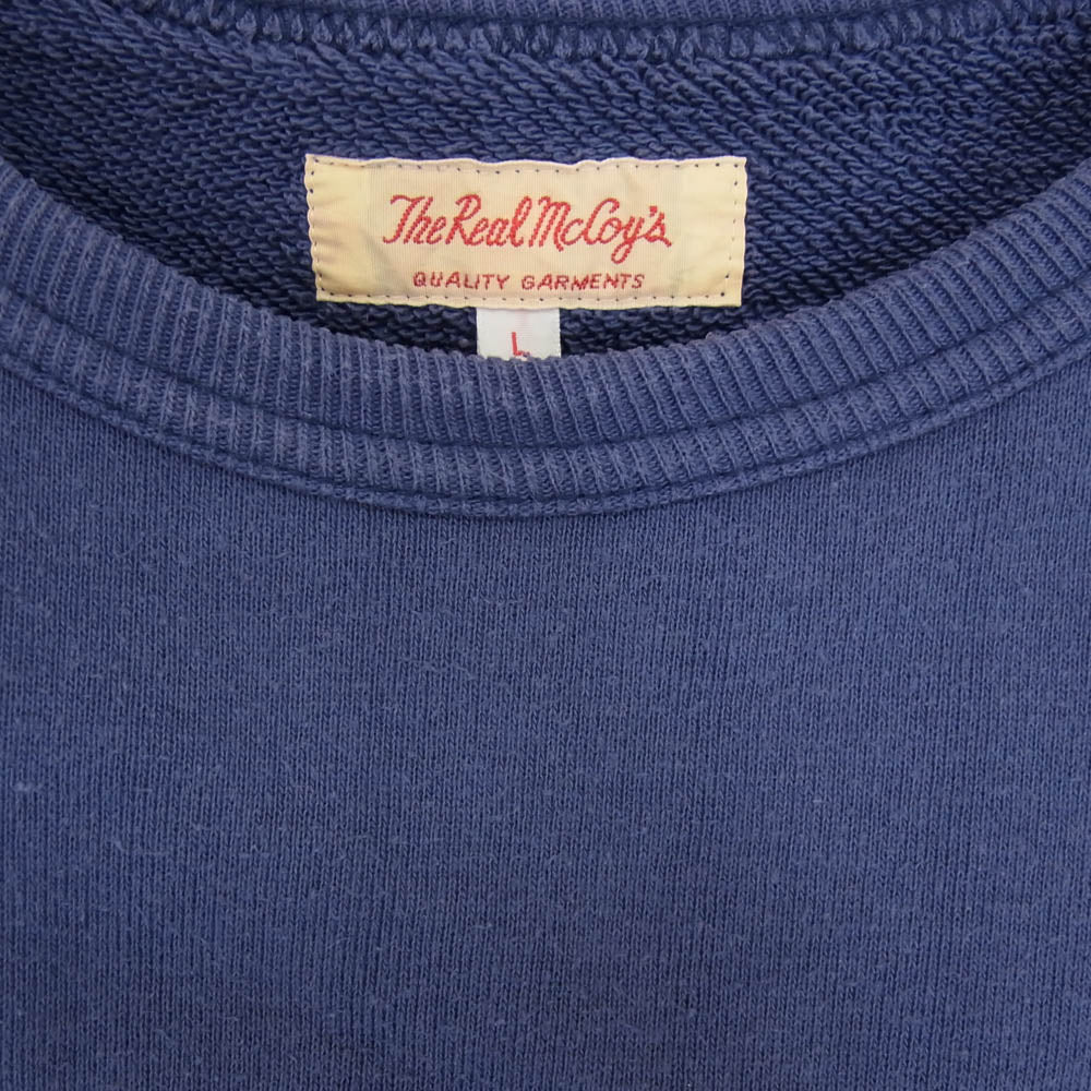 The REAL McCOY'S ザリアルマッコイズ 9oz. Loopwheel ラグランスリーブ スウェット ブルー系 L【中古】