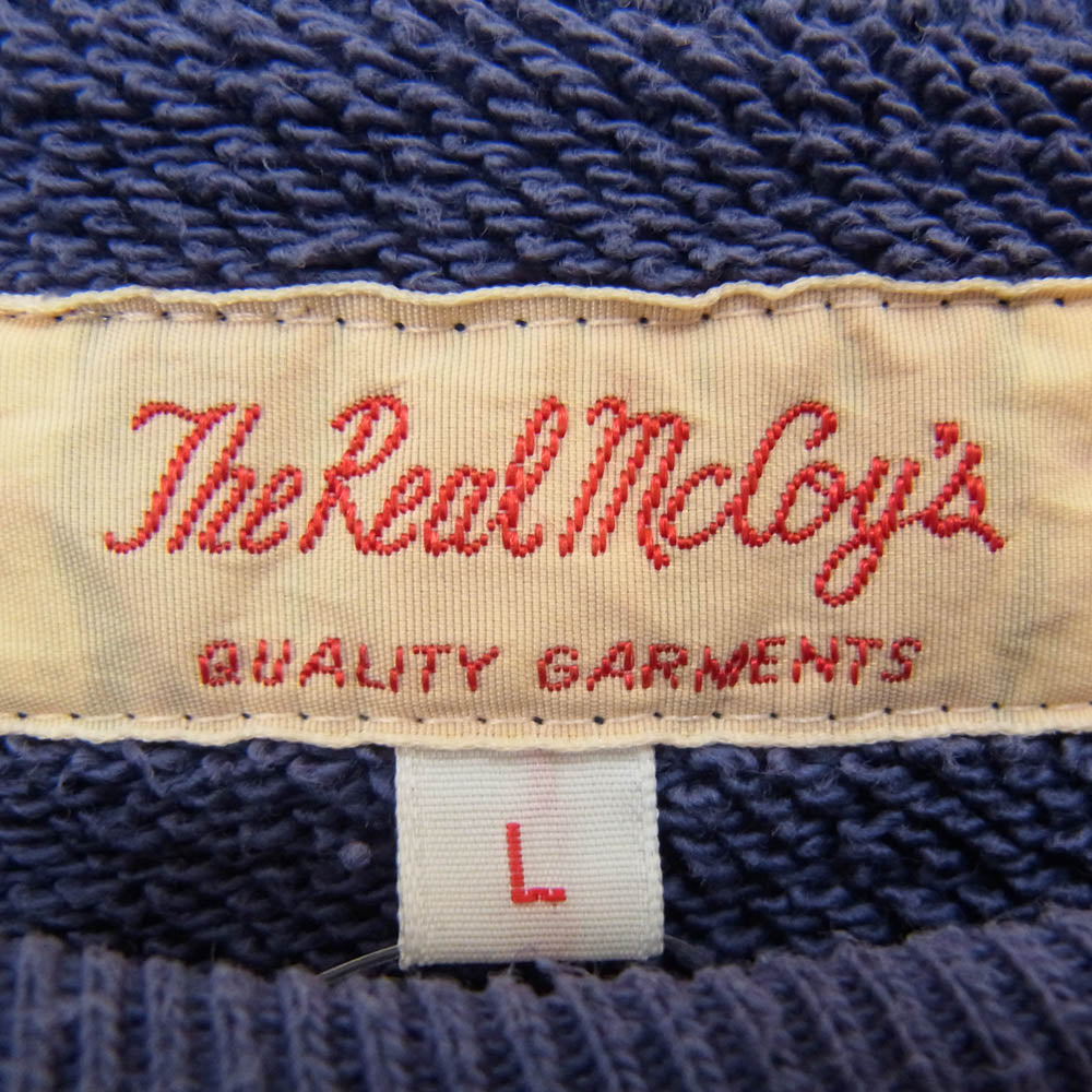The REAL McCOY'S ザリアルマッコイズ 9oz. Loopwheel ラグランスリーブ スウェット ブルー系 L【中古】