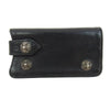 CHROME HEARTS クロムハーツ（原本無） KEY CASE クロスボール ボタン レザー キーケース ブラック系【中古】