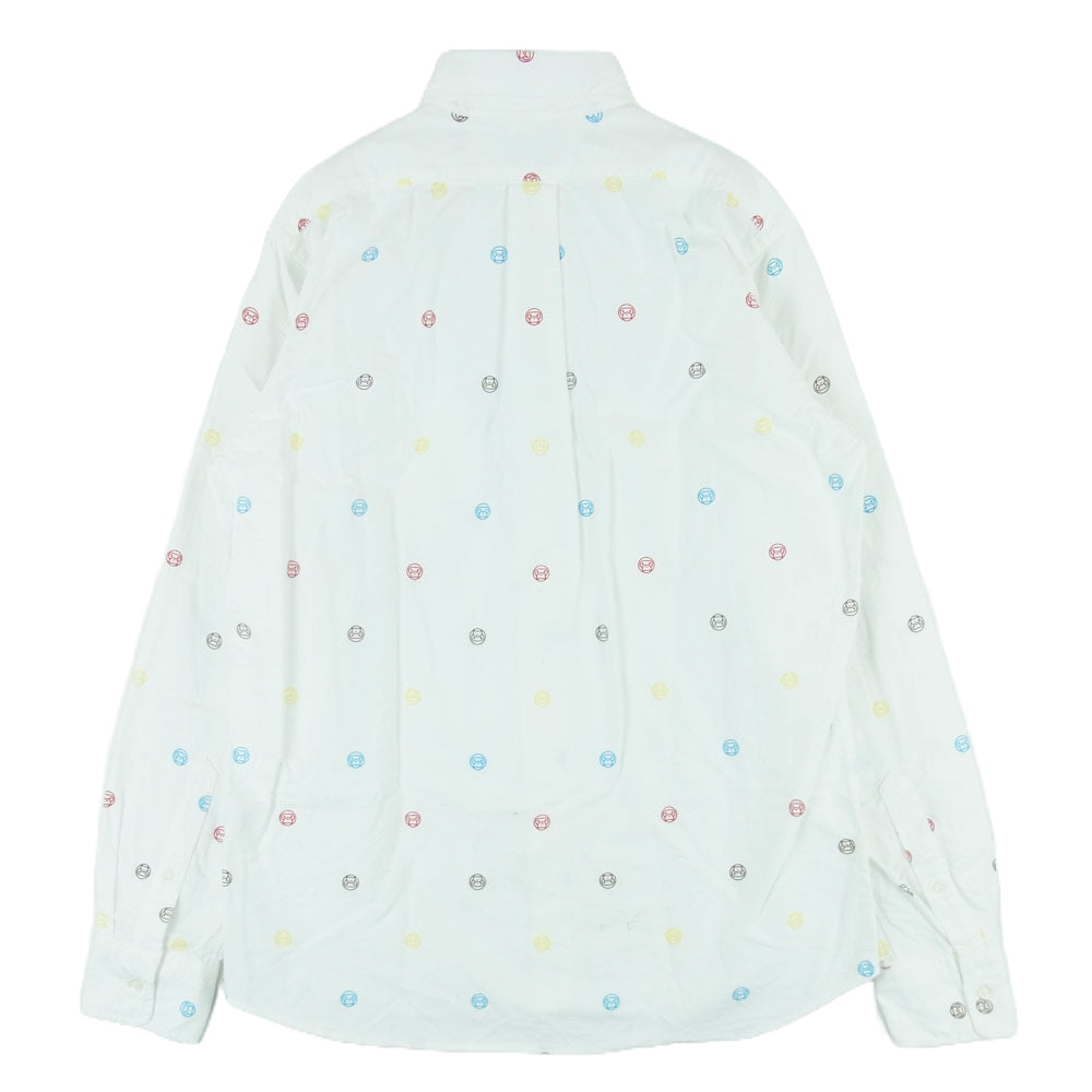 A BATHING APE アベイシングエイプ 002SH0801030X BABY MILO ベイビーマイロ ドット プリント BD 長袖 シャツ ホワイト系 M【中古】
