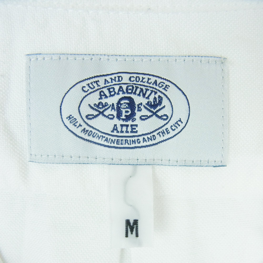 A BATHING APE アベイシングエイプ 002SH0801030X BABY MILO ベイビーマイロ ドット プリント BD 長袖 シャツ ホワイト系 M【中古】