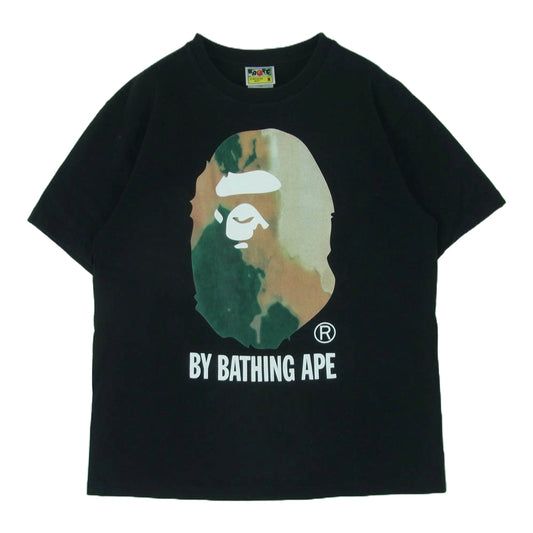 A BATHING APE アベイシングエイプ 001TEK801033M logo print T-shirt 大猿 グラデーション ロゴ 半袖 Tシャツ ブラック系 M【中古】