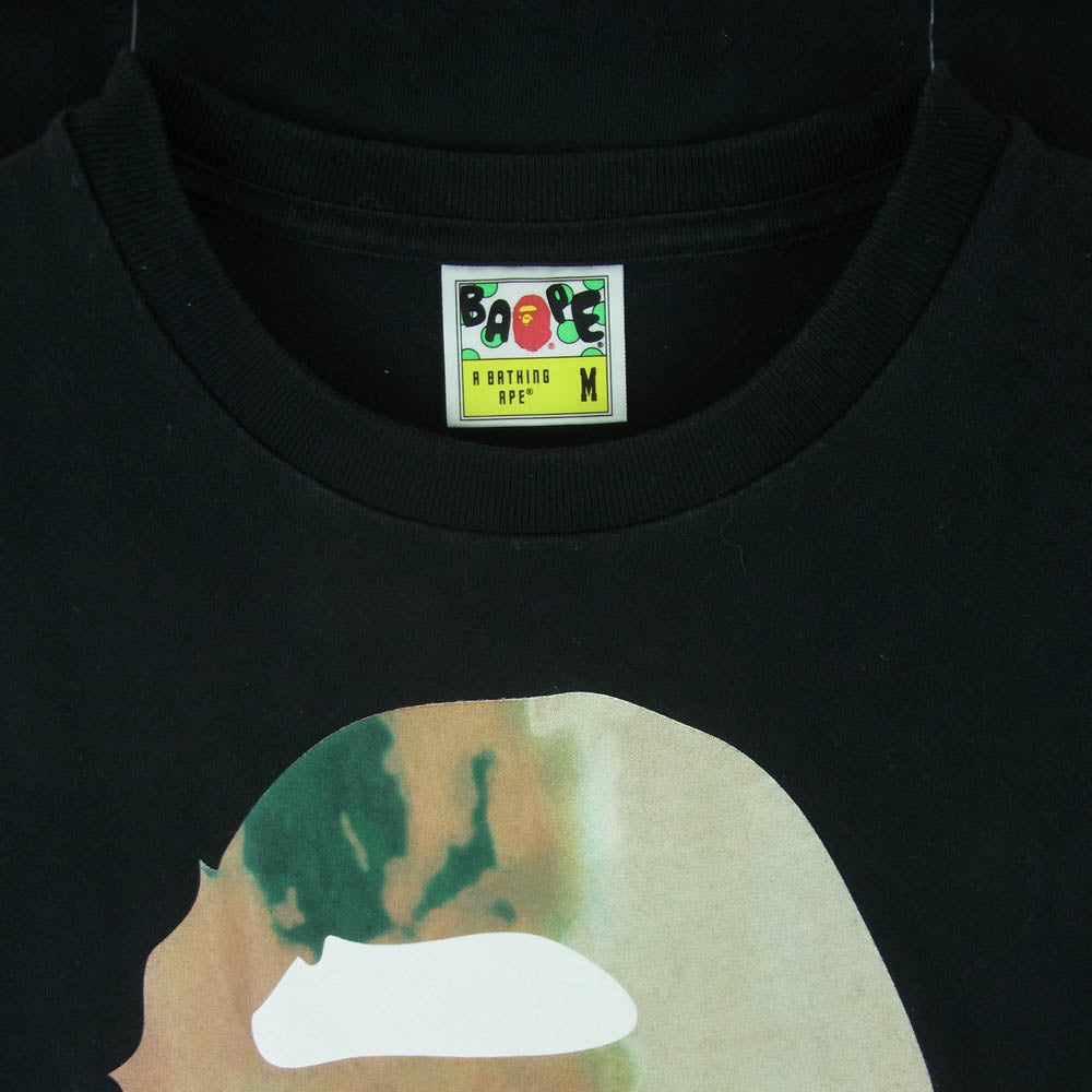 A BATHING APE アベイシングエイプ 001TEK801033M logo print T-shirt 大猿 グラデーション ロゴ 半袖 Tシャツ ブラック系 M【中古】