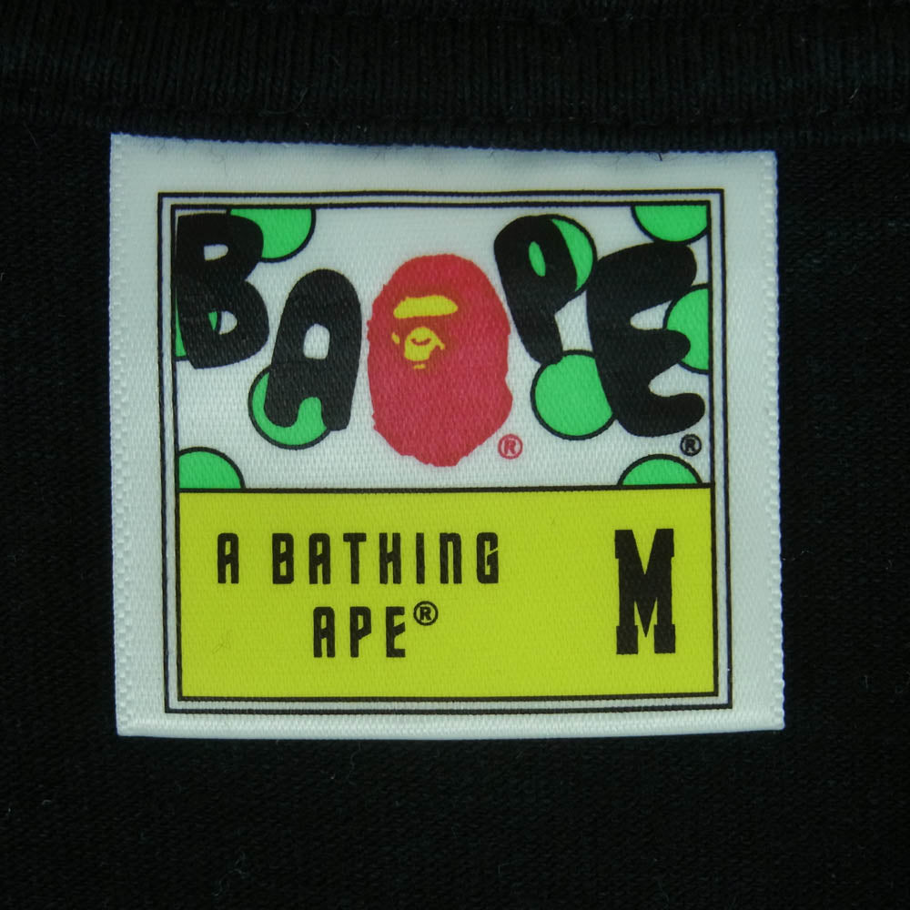 A BATHING APE アベイシングエイプ 001TEK801033M logo print T-shirt 大猿 グラデーション ロゴ 半袖 Tシャツ ブラック系 M【中古】