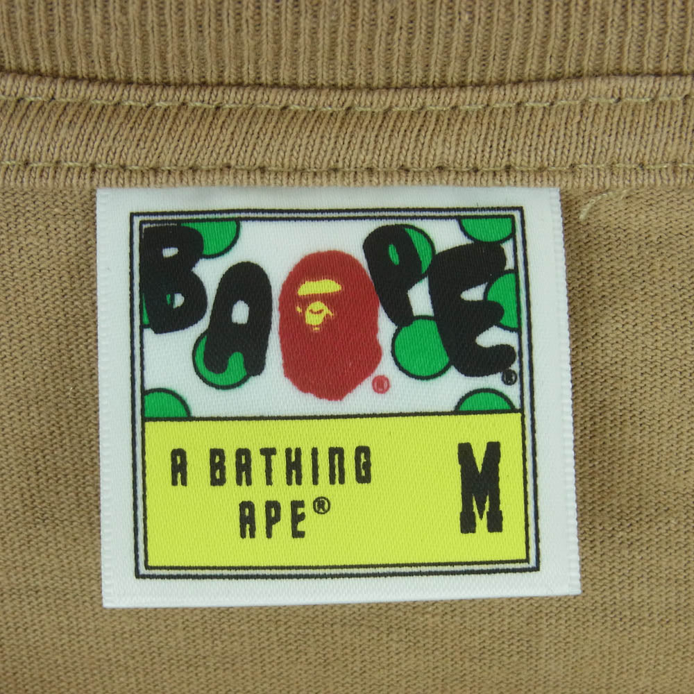 A BATHING APE アベイシングエイプ 001LTK801018M 1st Camo Big Ape Head ファースト ベージュカモ 大猿 ビッグフェイス 長袖 Tシャツ ライトブラウン系 M【中古】