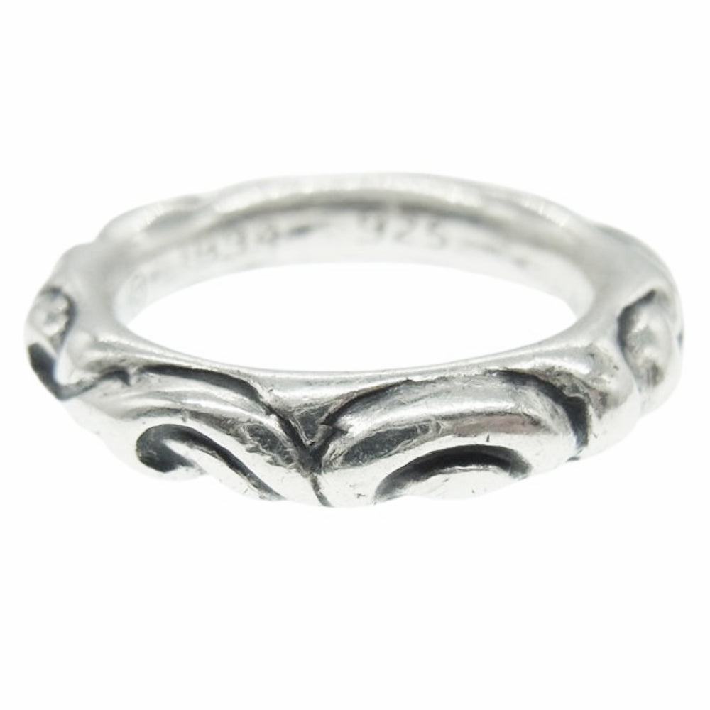 CHROME HEARTS クロムハーツ（原本無） SCRL BAND スクロール バンド リング シルバー系 約19号【中古】