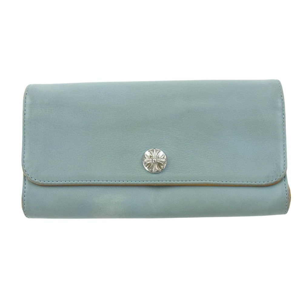 CHROME HEARTS クロムハーツ（原本無） JUDY NOVELTY ジュディ ノベルティ クロスボールボタン レザー ロングウォレット 財布 シルバー系【中古】