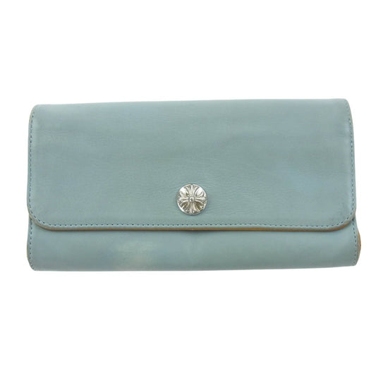 CHROME HEARTS クロムハーツ（原本無） JUDY NOVELTY ジュディ ノベルティ クロスボールボタン レザー ロングウォレット 財布 シルバー系【中古】