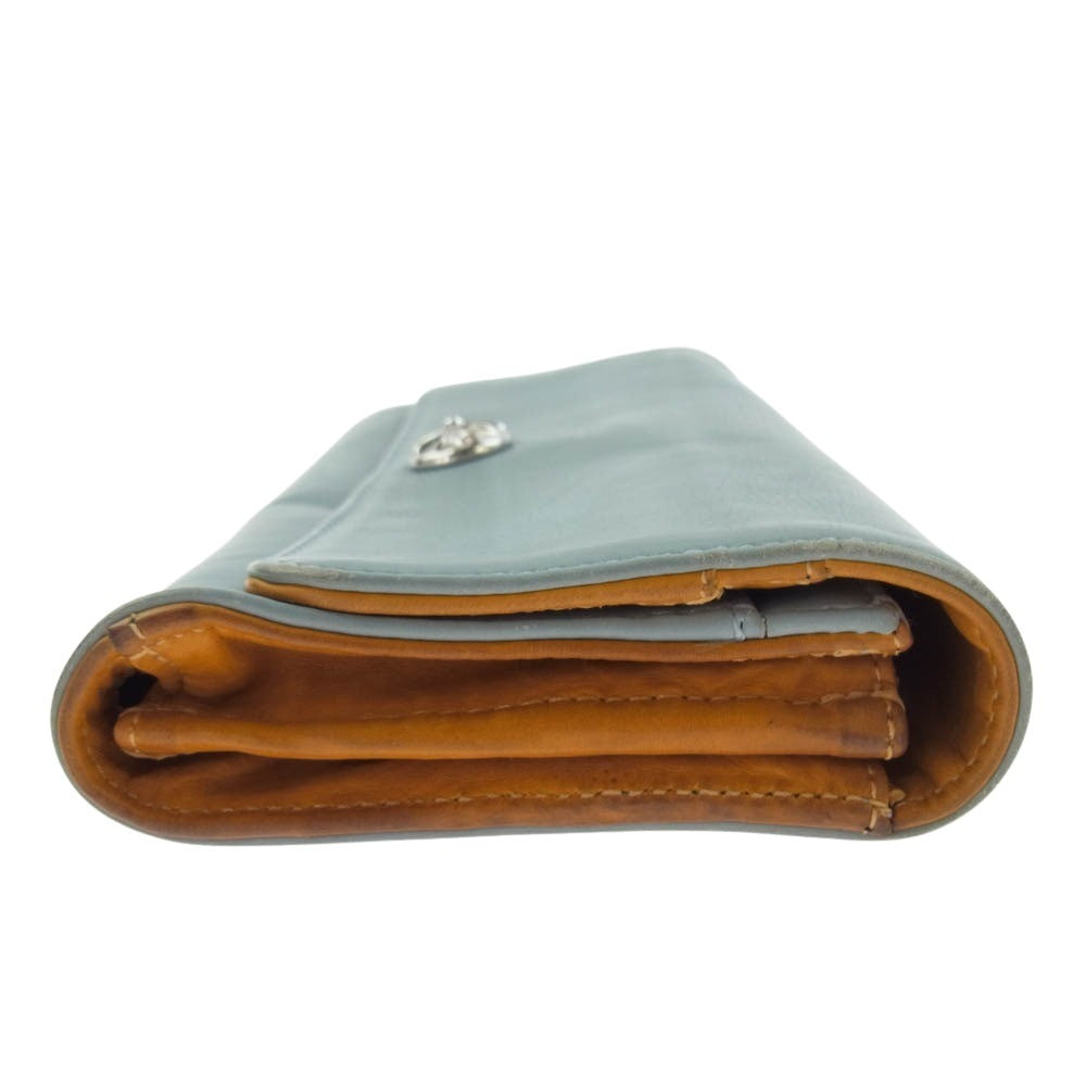 CHROME HEARTS クロムハーツ（原本無） JUDY NOVELTY ジュディ ノベルティ クロスボールボタン レザー ロングウォレット 財布 シルバー系【中古】