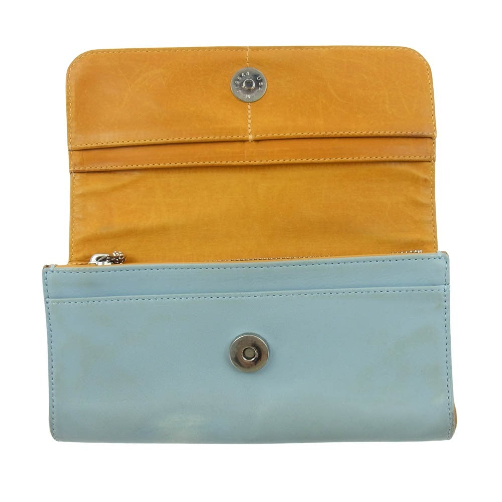 CHROME HEARTS クロムハーツ（原本無） JUDY NOVELTY ジュディ ノベルティ クロスボールボタン レザー ロングウォレット 財布 シルバー系【中古】