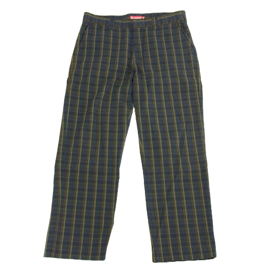 Supreme シュプリーム 23SS Work Pant Navy Plaid ワーク パンツ ネイビー プラット ネイビー系 マルチカラー系 34【中古】