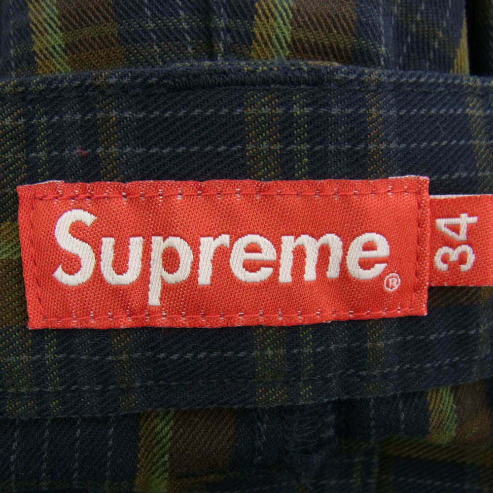 Supreme シュプリーム 23SS Work Pant Navy Plaid ワーク パンツ ネイビー プラット ネイビー系 マルチカラー系 34【中古】