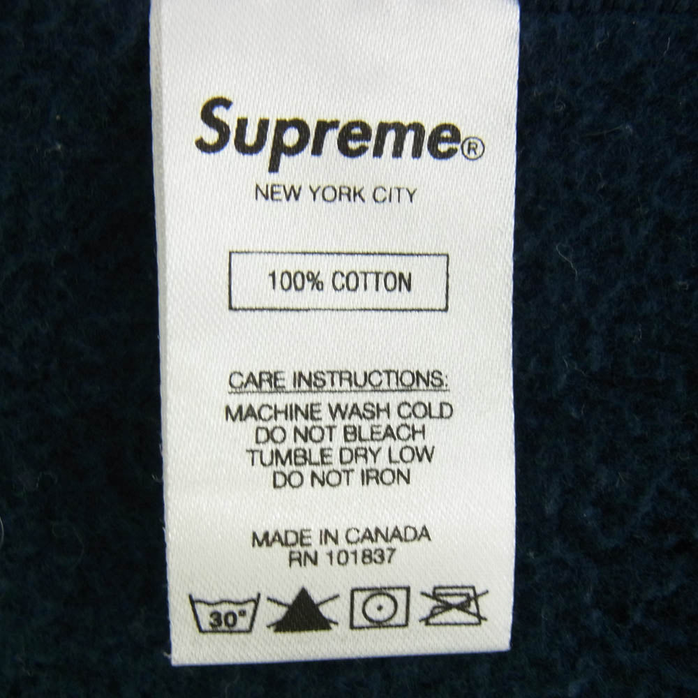 Supreme シュプリーム 18FW Classic Script Hooded Sweatshirt クラシック スクリプト ロゴ刺繍 フーデッド スウェット パーカー ネイビー系 L【中古】