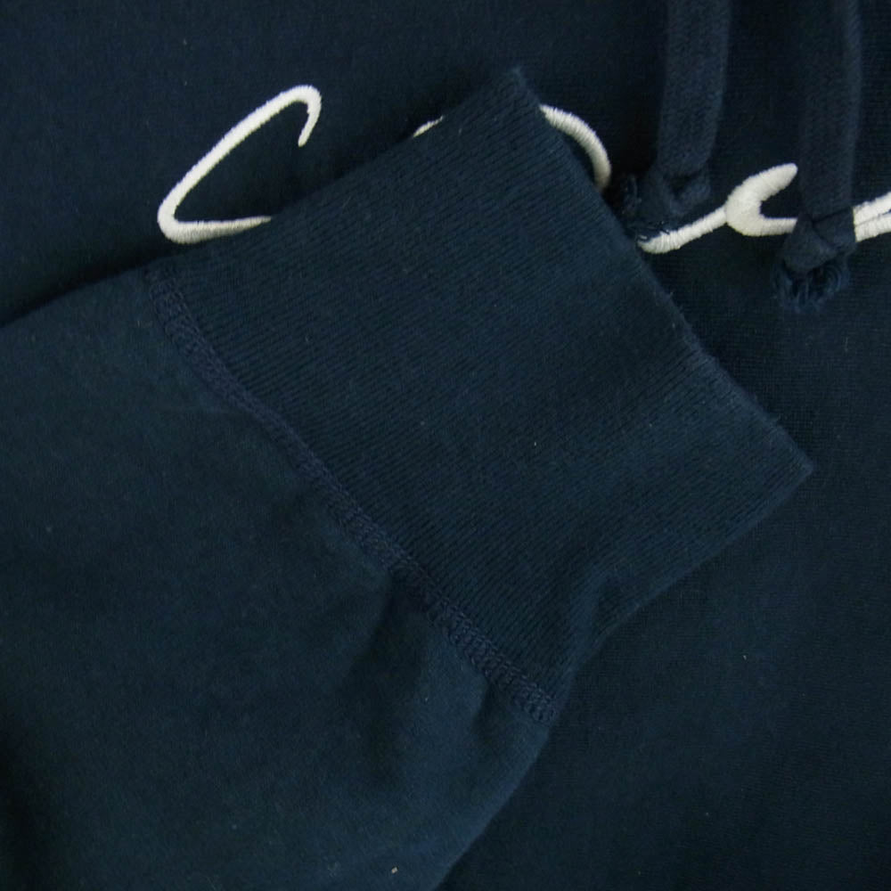 Supreme シュプリーム 18FW Classic Script Hooded Sweatshirt クラシック スクリプト ロゴ刺繍 フーデッド スウェット パーカー ネイビー系 L【中古】