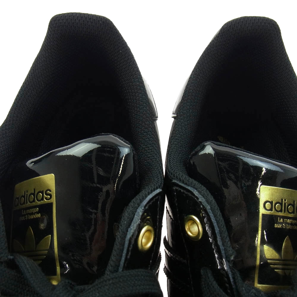 adidas アディダス FV3299 SUPER STAR スーパースター エナメル スニーカー ブラック系 27.5cm【中古】