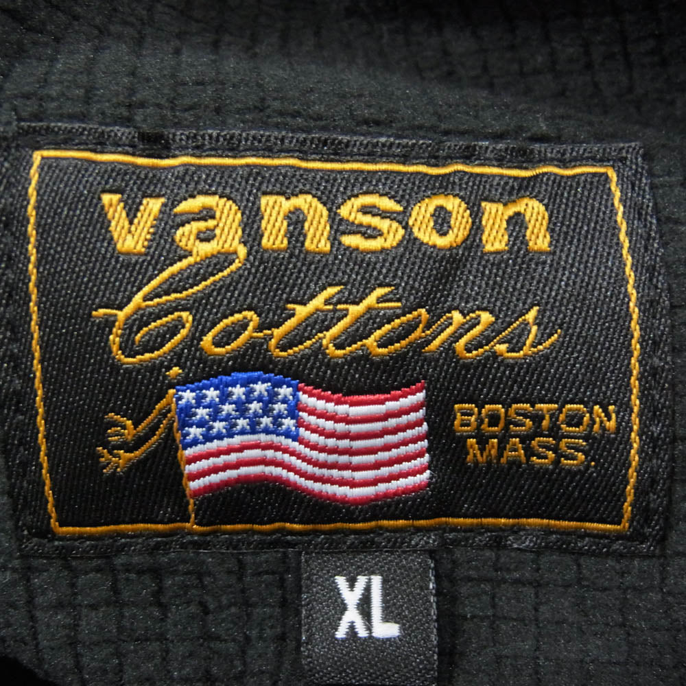 VANSON バンソン ボンディング ストレッチ パンツ ブラック系 XL【中古】