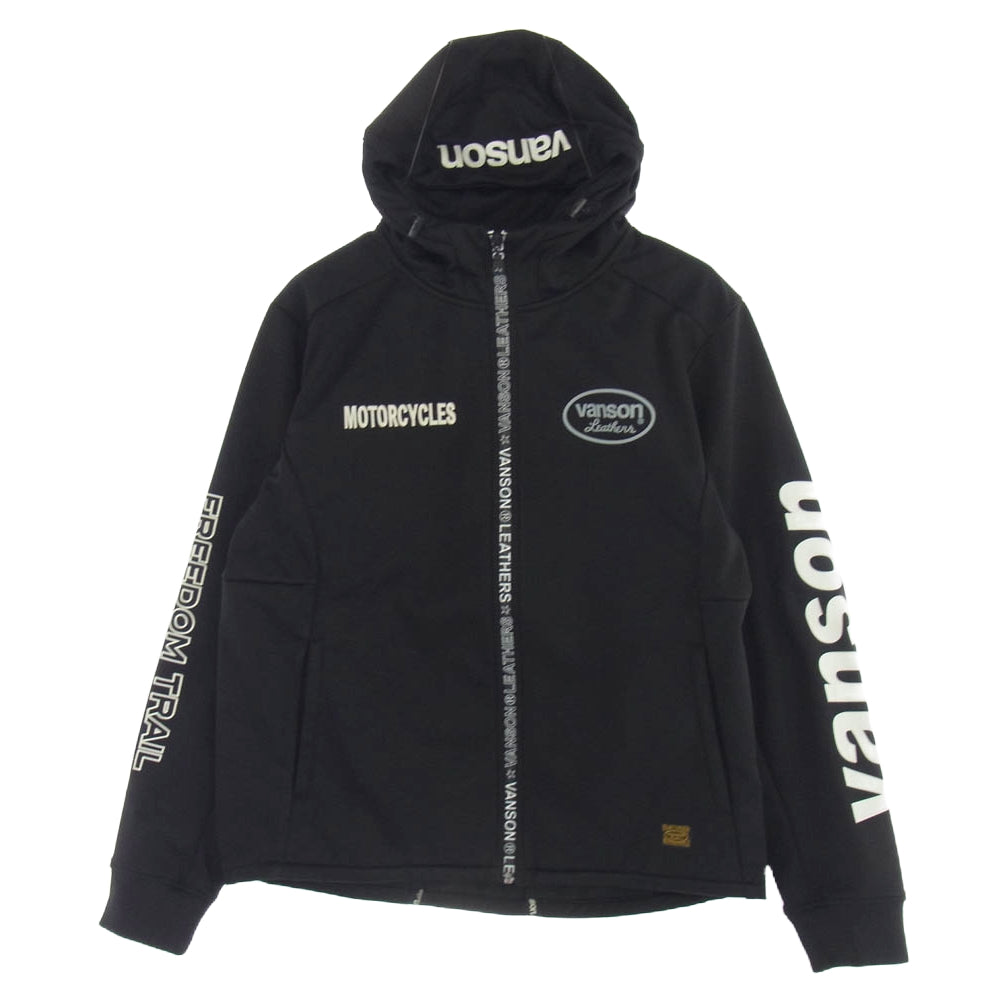 VANSON バンソン ボンディング ストレッチ F/Z パーカー ジャケット ブラック系 L【中古】