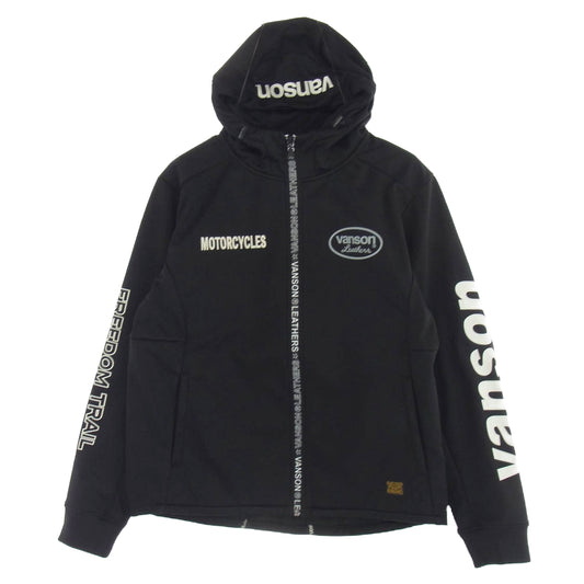 VANSON バンソン ボンディング ストレッチ F/Z パーカー ジャケット ブラック系 L【中古】