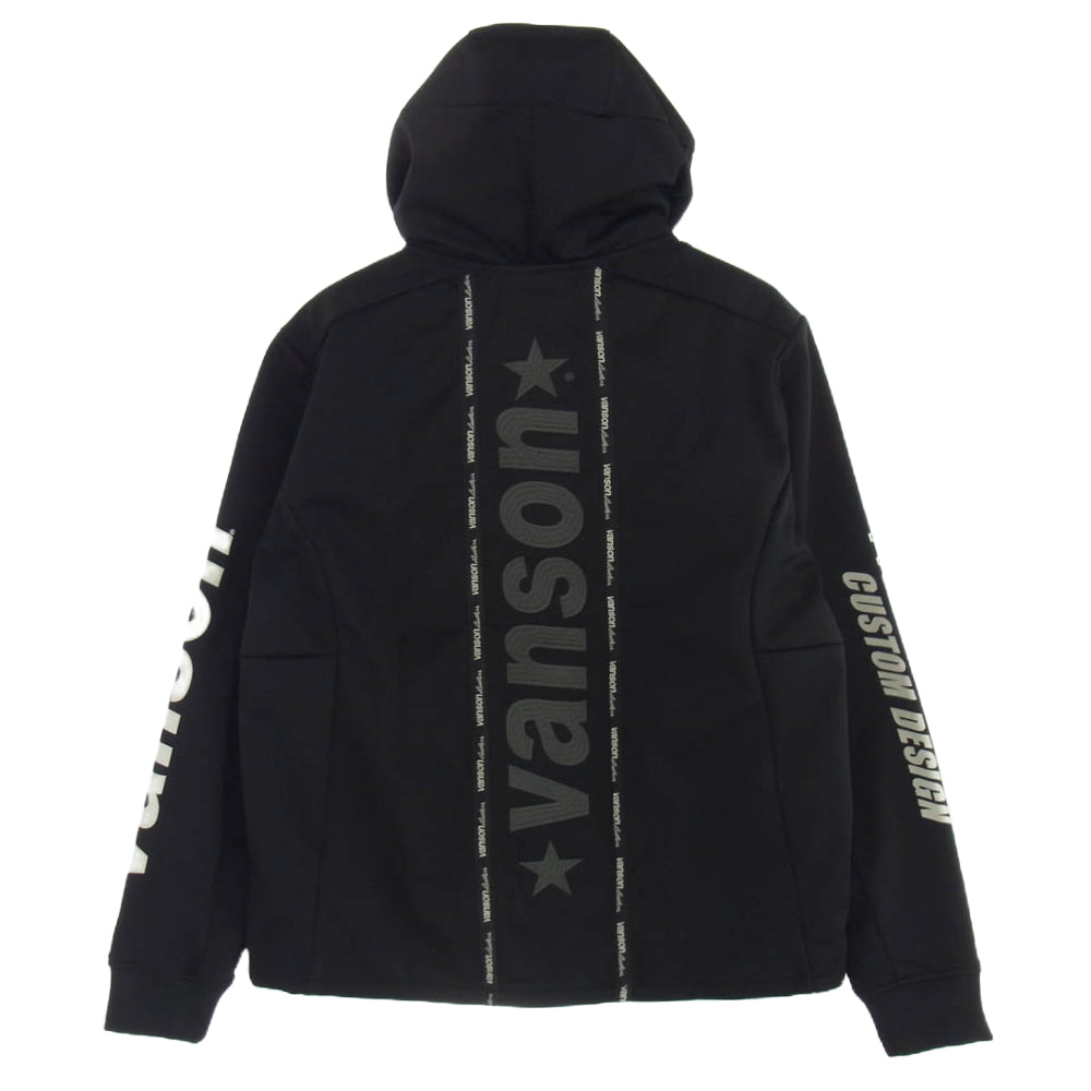 VANSON バンソン ボンディング ストレッチ F/Z パーカー ジャケット ブラック系 L【中古】
