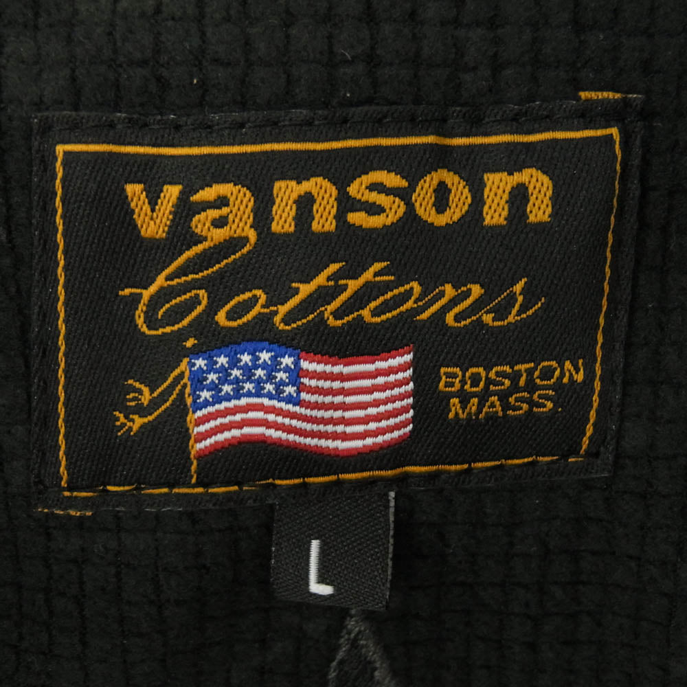 VANSON バンソン ボンディング ストレッチ F/Z パーカー ジャケット ブラック系 L【中古】