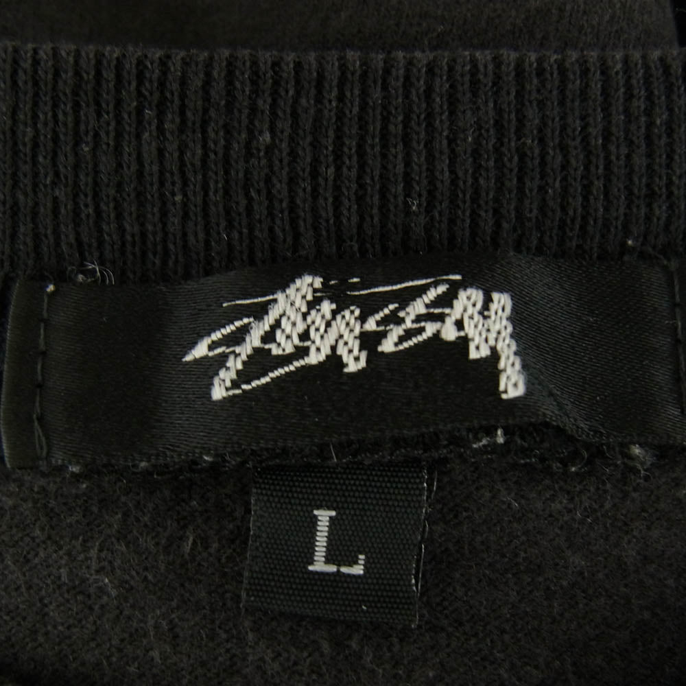 STUSSY ステューシー 90s USA製 OLD アメリカ製 黒タグ KING SIZE ポケット ロゴ Tシャツ グレー系 L【中古】