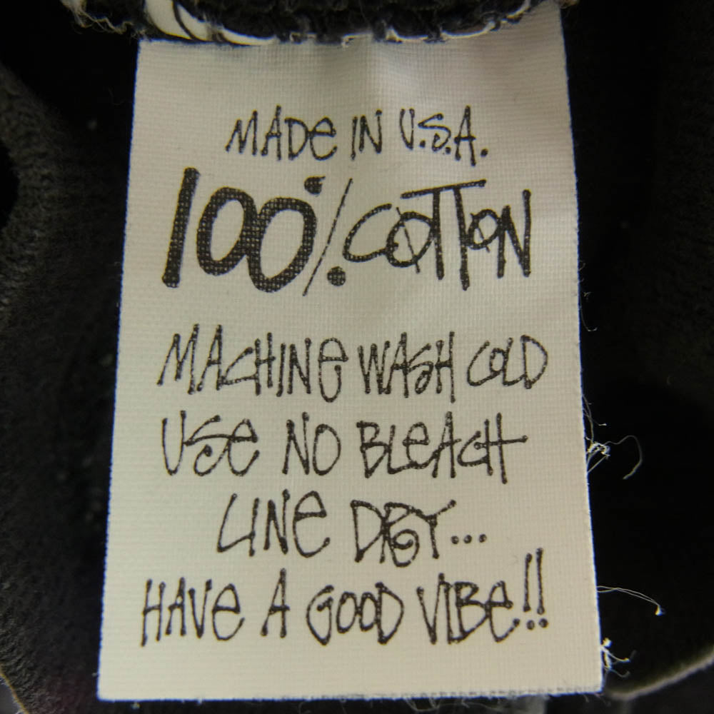 STUSSY ステューシー 90s USA製 OLD アメリカ製 黒タグ KING SIZE ポケット ロゴ Tシャツ グレー系 L【中古】