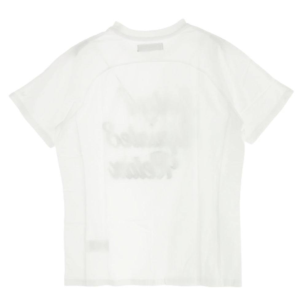 1piu1uguale3 ウノピュウノウグァーレトレ RELAX リラックス 筆記体ロゴワッペン クルーネック 半袖 Tシャツ ホワイト系 L【中古】
