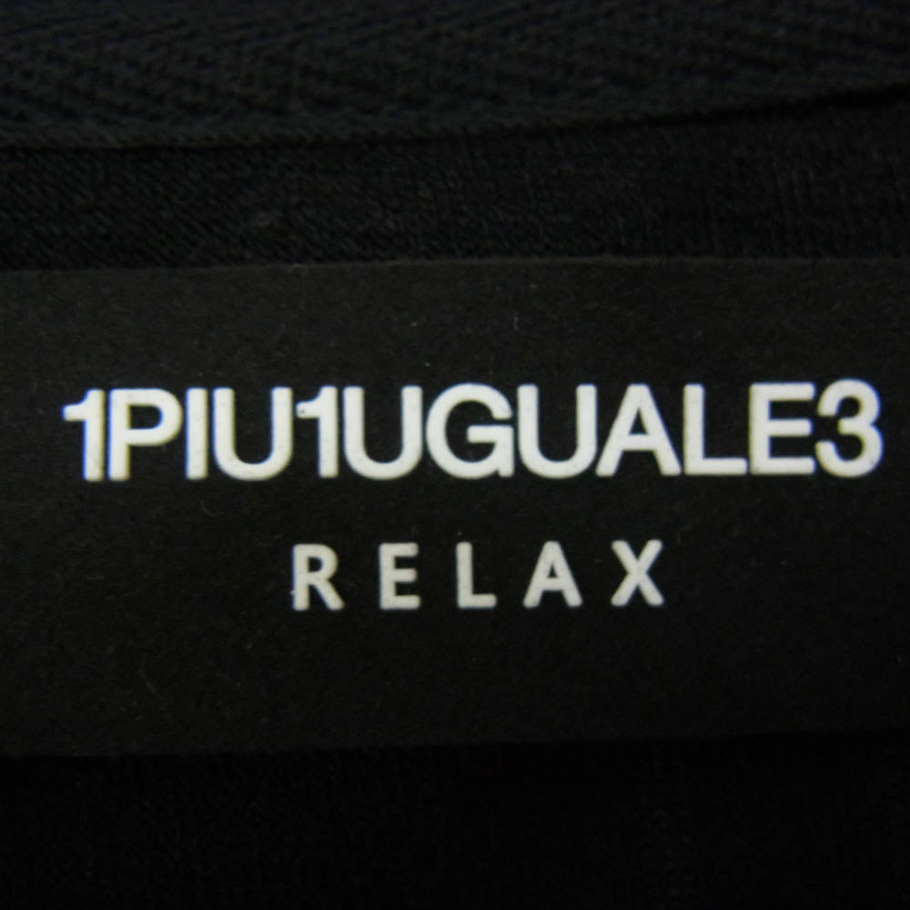 1piu1uguale3 ウノピュウノウグァーレトレ RELAX リラックス ロゴパイル地 半袖 Tシャツ ブラック系 XXL【中古】