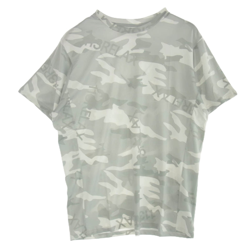 1piu1uguale3 ウノピュウノウグァーレトレ UST-23032 RELAX リラックス カモフラ柄 ラッシュガード 半袖 Tシャツ グレー グレー系 ホワイト系 XL【中古】