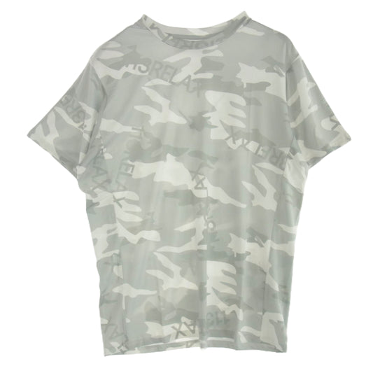 1piu1uguale3 ウノピュウノウグァーレトレ UST-23032 RELAX リラックス カモフラ柄 ラッシュガード 半袖 Tシャツ グレー グレー系 ホワイト系 XL【中古】