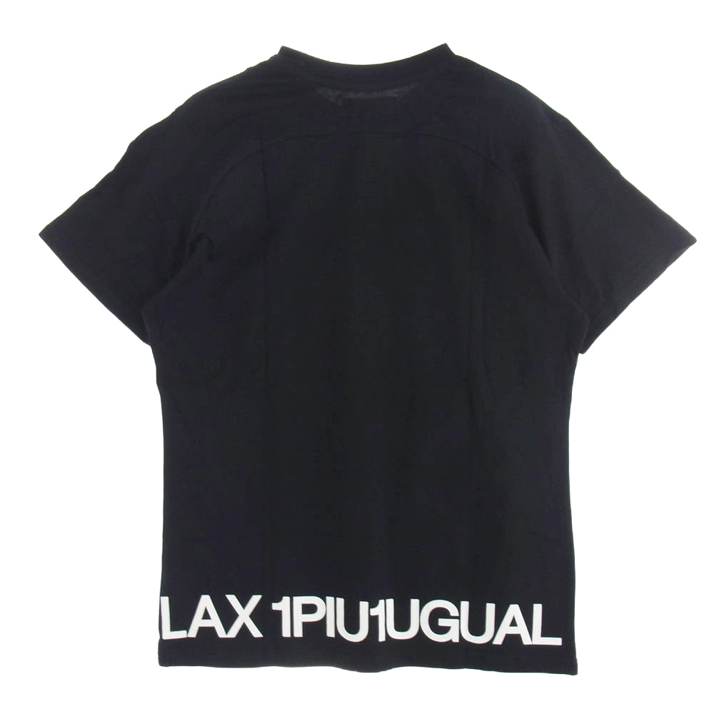 1piu1uguale3 ウノピュウノウグァーレトレ 113RLX RELAX リラックス ラインストーン 折り鶴刺繍 クルーネック 半袖 Tシャツ ブラック系 XL【中古】