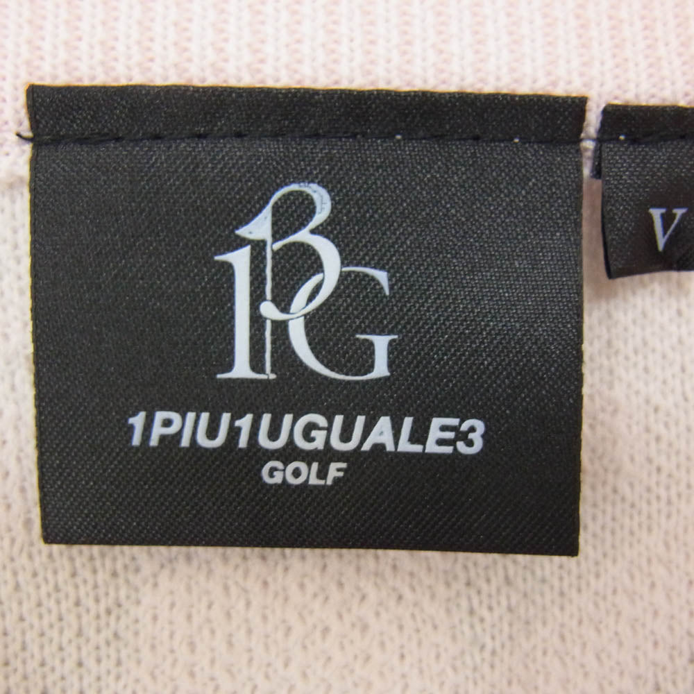 1piu1uguale3 ウノピュウノウグァーレトレ GOLF ゴルフ GRK029 POE341 HIROKUNI TOGA 戸賀敬城 KNIT VEST Vネック ニット ベスト ピンク系 V【美品】【中古】
