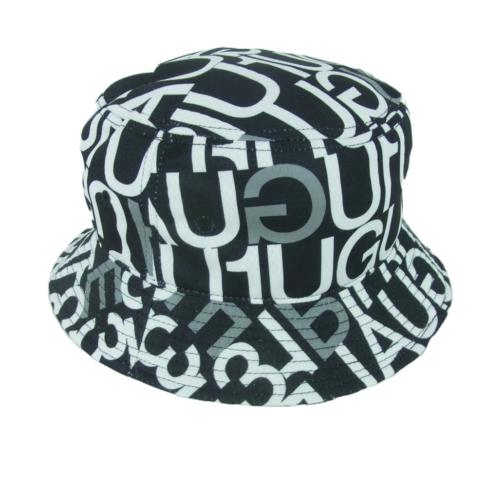 1piu1uguale3 ウノピュウノウグァーレトレ GRG302 POE398 BUCKET HAT FULL LOGO MIX フルロゴ ミックス バケットハット 帽子 ブラック系 ホワイト系 99 F【中古】