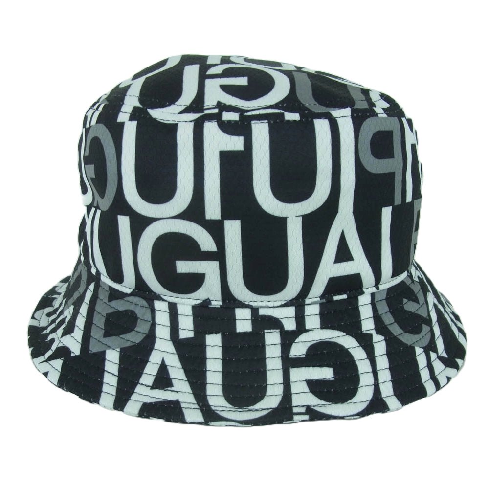 1piu1uguale3 ウノピュウノウグァーレトレ GRG302 POE398 BUCKET HAT FULL LOGO MIX フルロゴ ミックス バケットハット 帽子 ブラック系 ホワイト系 99 F【中古】