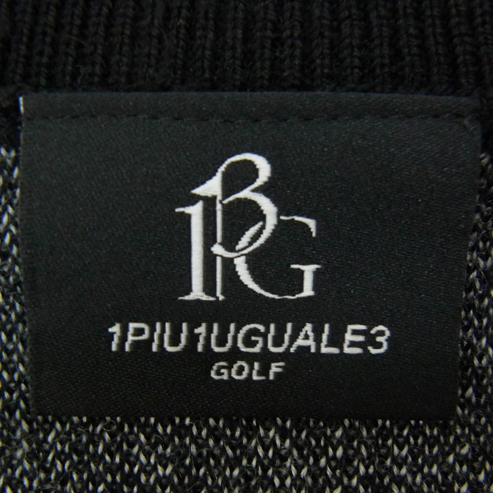 1piu1uguale3 ウノピュウノウグァーレトレ GOLF ゴルフ GRK068 WOA018 G.KNITVEST MESSAGGIO ロゴ ニット ベスト ブラック系 VI【中古】