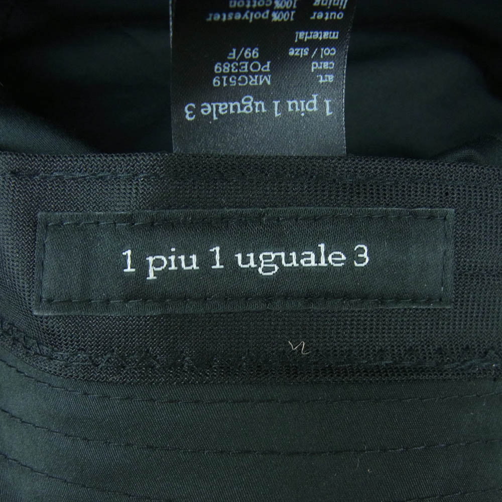 1piu1uguale3 ウノピュウノウグァーレトレ MRG519 POE389 113 BUCKET HAT バケットハット ブラック系 99 F【中古】