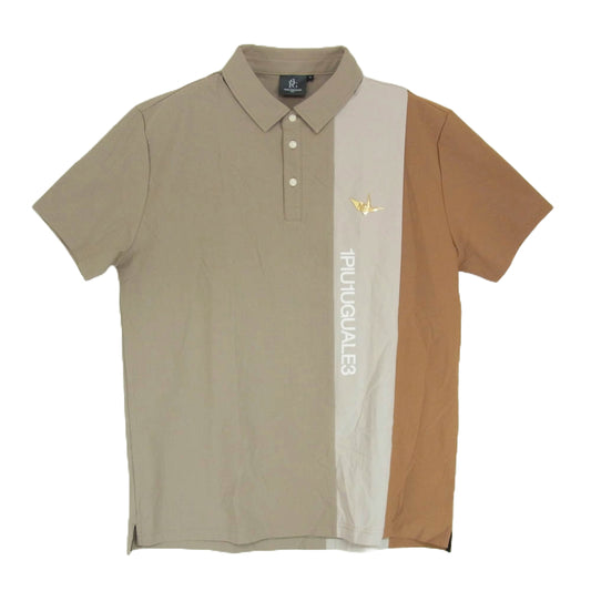 1piu1uguale3 ウノピュウノウグァーレトレ GRT129 NYU061 GOLF ゴルフ S/S POLO STRIPE SWITCH ストライプ 半袖 ポロシャツ ブラウン系 VI【中古】