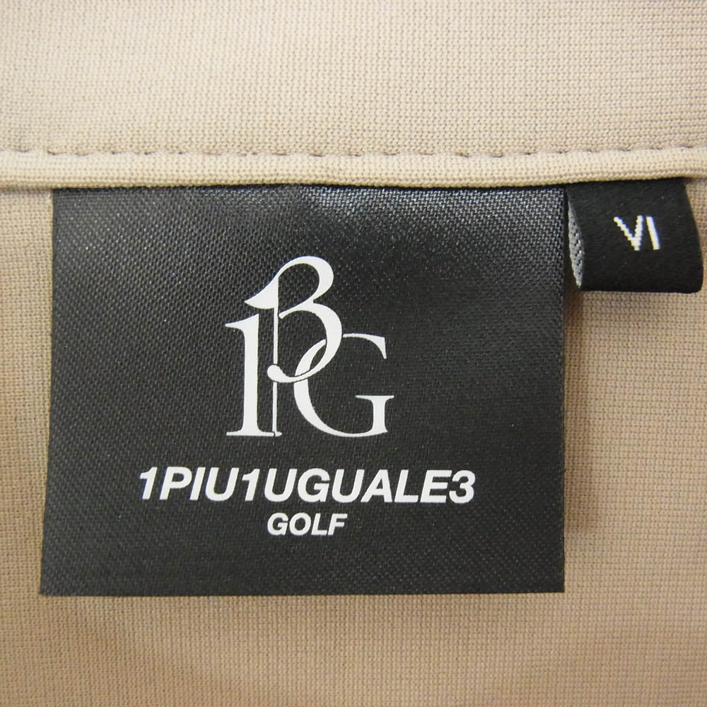 1piu1uguale3 ウノピュウノウグァーレトレ GRT129 NYU061 GOLF ゴルフ S/S POLO STRIPE SWITCH ストライプ 半袖 ポロシャツ ブラウン系 VI【中古】