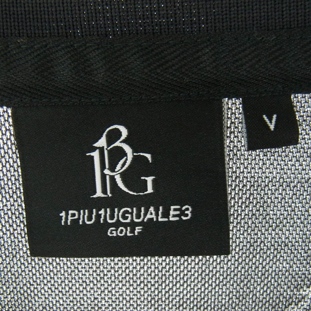 1piu1uguale3 ウノピュウノウグァーレトレ GRK065 POE457 GOLF ゴルフ ARGYLE LOGO L/S アーガイル ロゴ ロングスリーブ 長袖 ポロシャツ ブラック系 V【中古】