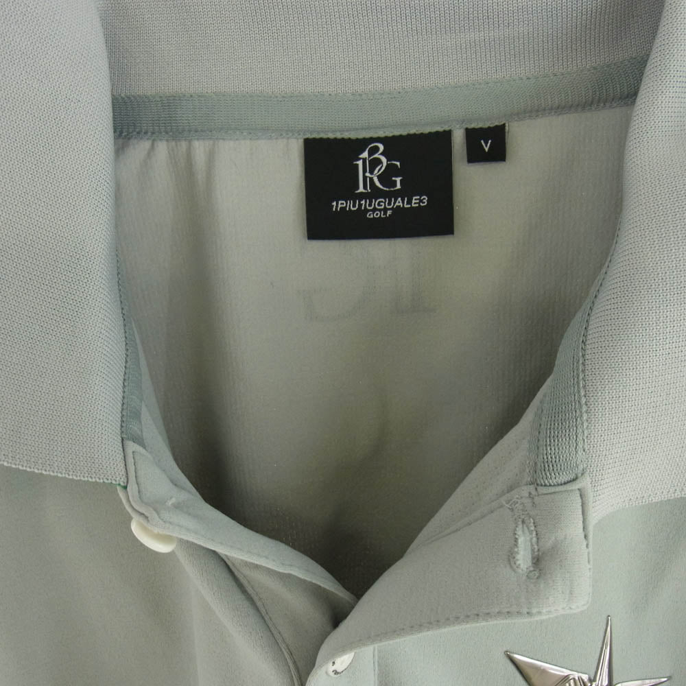1piu1uguale3 ウノピュウノウグァーレトレ GRT204 POE475 GOLF .ゴルフ L/S POLO COLLARE PANZETTA GIROLAMO パンツェッタ・ジローラモ 長袖 ポロシャツ グレー系 V【中古】
