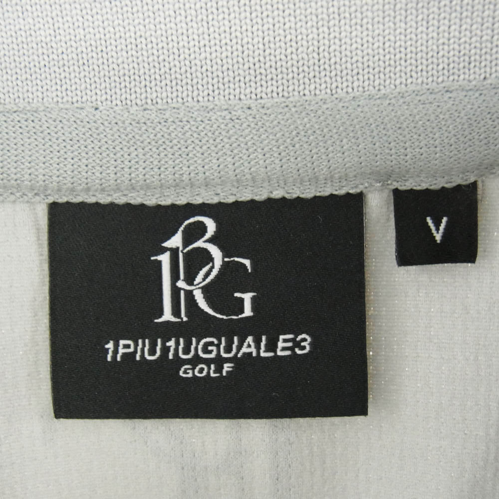 1piu1uguale3 ウノピュウノウグァーレトレ GRT204 POE475 GOLF .ゴルフ L/S POLO COLLARE PANZETTA GIROLAMO パンツェッタ・ジローラモ 長袖 ポロシャツ グレー系 V【中古】