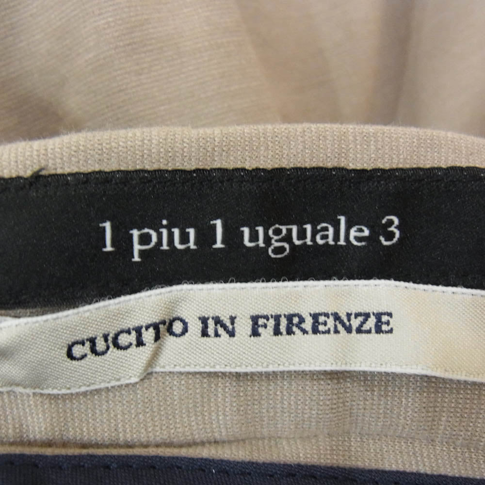1piu1uguale3 ウノピュウノウグァーレトレ MRP186 NYU053 giab’s ARCHIVIO ジャブスアルキヴィオ EASY ITALY TROUSERS PANTS イージー イタリー トラウザー スラックスパンツ ベージュ グレー系 V【中古】