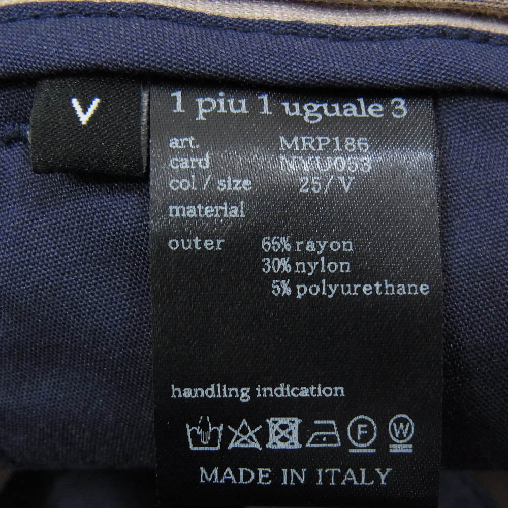 1piu1uguale3 ウノピュウノウグァーレトレ MRP186 NYU053 giab’s ARCHIVIO ジャブスアルキヴィオ EASY ITALY TROUSERS PANTS イージー イタリー トラウザー スラックスパンツ ベージュ グレー系 V【中古】