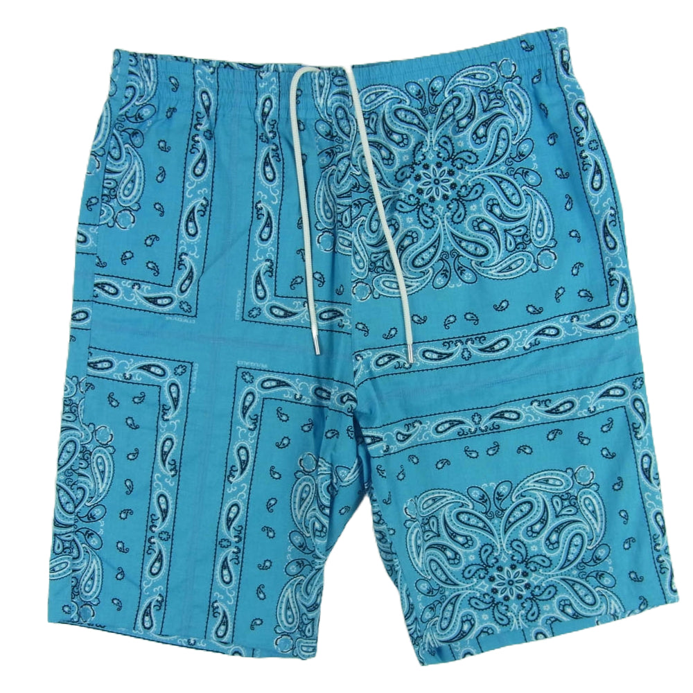 1piu1uguale3 ウノピュウノウグァーレトレ MRP527 COT349 HOLIDAY SHORTS ホリデー ペイズリー バンダナ ショーツ ハーフ ショート パンツ ライトブルー系 4【中古】