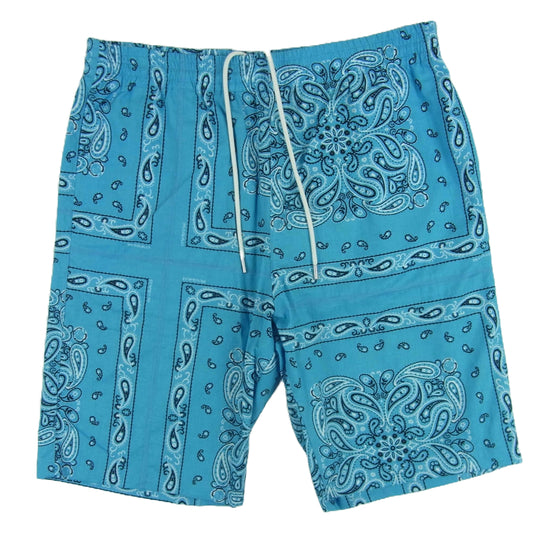 1piu1uguale3 ウノピュウノウグァーレトレ MRP527 COT349 HOLIDAY SHORTS ホリデー ペイズリー バンダナ ショーツ ハーフ ショート パンツ ライトブルー系 4【中古】