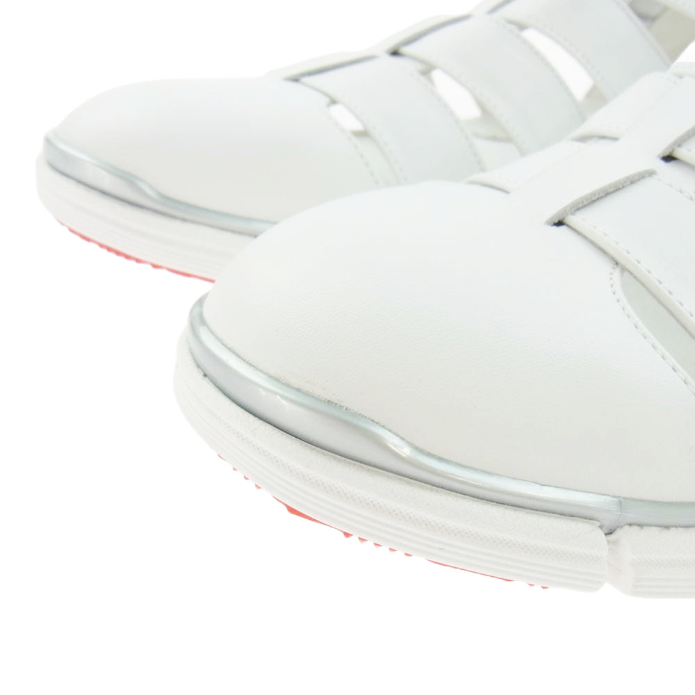 1piu1uguale3 ウノピュウノウグァーレトレ 113 GURKA SHOES グルカ サンダル レザー シューズ スニーカー ホワイト系 9【美品】【中古】