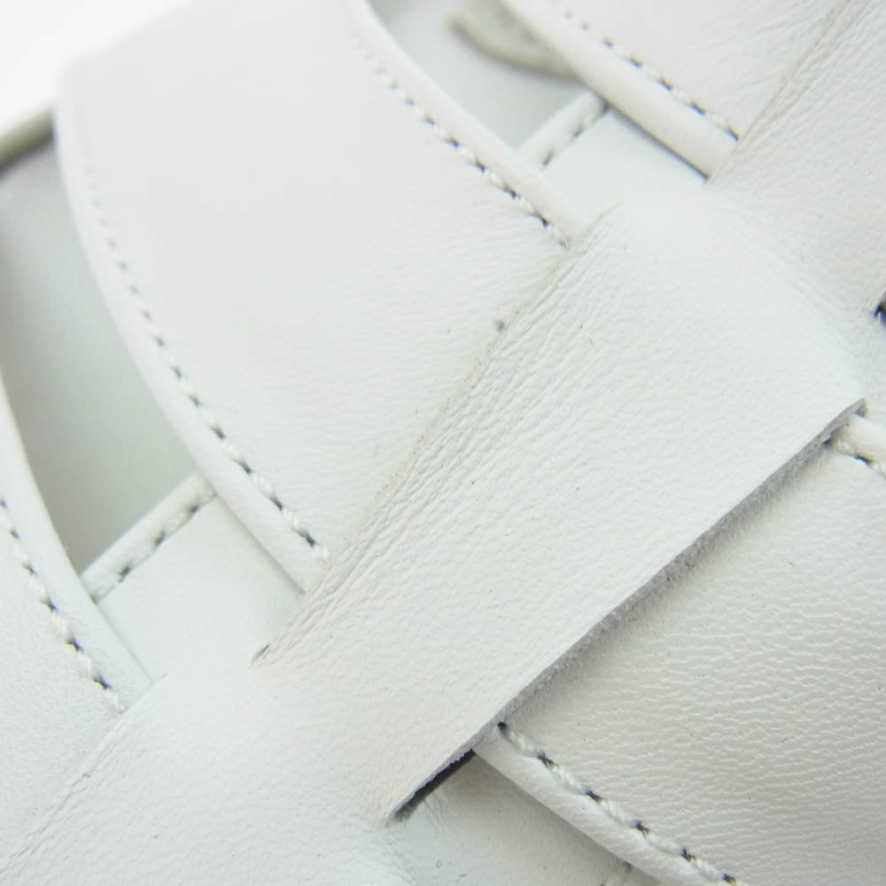 1piu1uguale3 ウノピュウノウグァーレトレ 113 GURKA SHOES グルカ サンダル レザー シューズ スニーカー ホワイト系 9【美品】【中古】